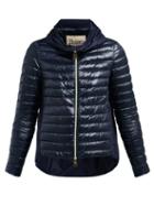 Matchesfashion.com Herno - Pleated Collar Quilted Down Jacket - Womens - Navy