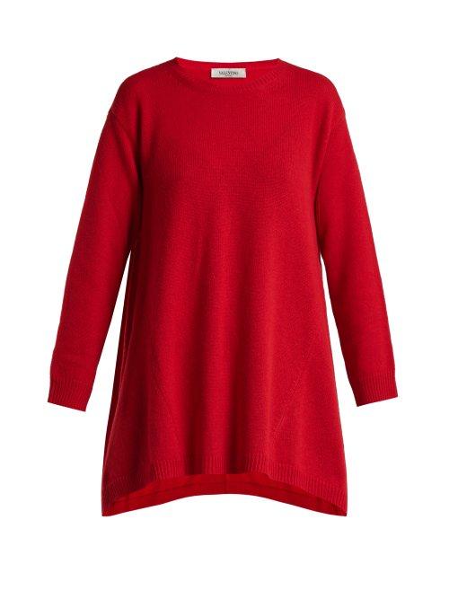Matchesfashion.com Valentino - Draped Cashmere Sweater - Womens - Red