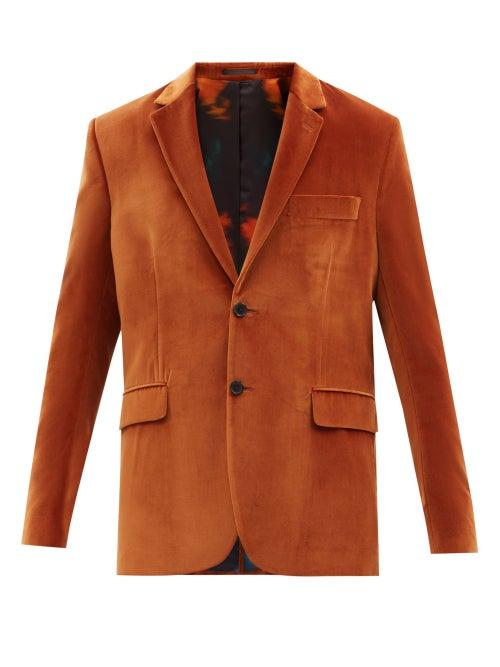 Paul Smith - Single-breasted Cotton-velvet Jacket - Mens - Brown