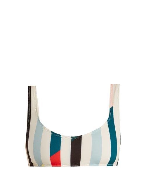 Matchesfashion.com Solid & Striped - The Elle Striped Bikini Top - Womens - Blue Multi