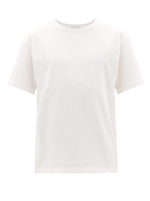 Matchesfashion.com Bottega Veneta - Logo-embroidered Cotton-jersey T-shirt - Mens - White