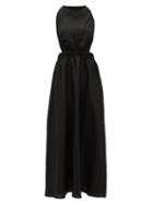 Matchesfashion.com Sir - Alena Open-back Linen Midi Dress - Womens - Black