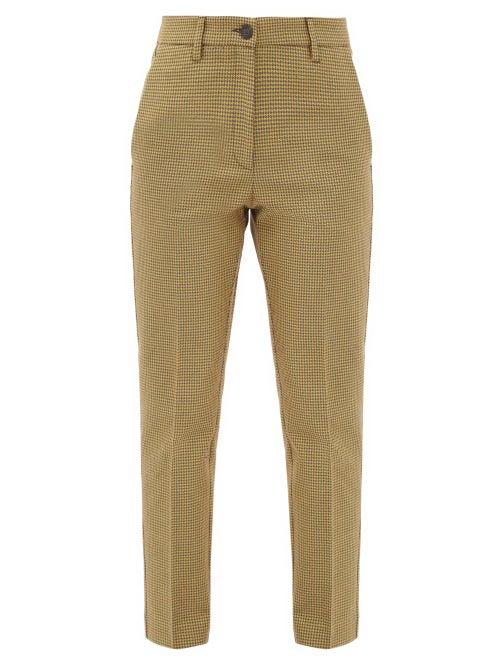 Matchesfashion.com Golden Goose - Algisa Checked Cotton-blend Trousers - Womens - Brown