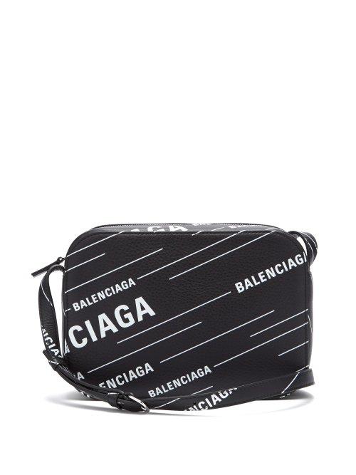 Matchesfashion.com Balenciaga - Everyday Balenciaga Logo Cross Body Bag - Womens - Black White