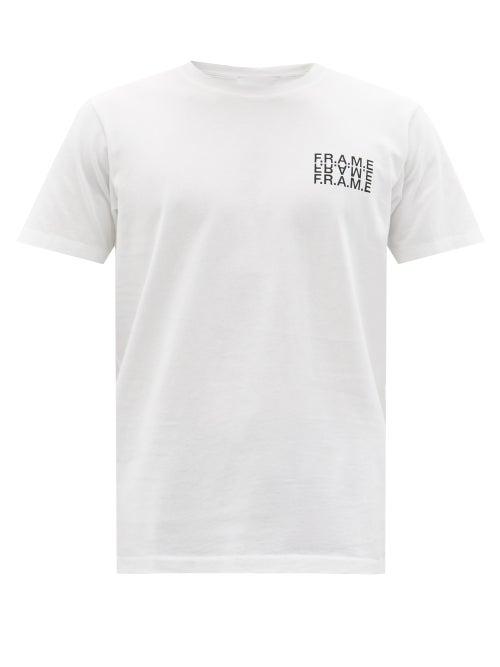 Matchesfashion.com Frame - Logo-print Cotton-jersey T-shirt - Mens - White