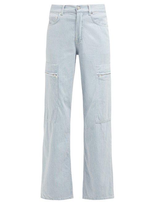 Matchesfashion.com Ganni - Denali Striped Denim Jeans - Womens - Light Denim