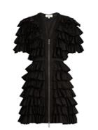 Isa Arfen Ruffled Cotton-blend Mini Dress