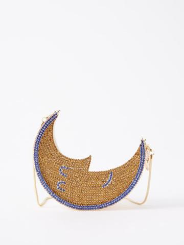 Rosantica - Luna Crystal-embellished Clutch Bag - Womens - Gold Blue