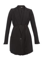 Matchesfashion.com Ann Demeulemeester - Waistcoat Layered Wool Blend Twill Jacket - Womens - Black