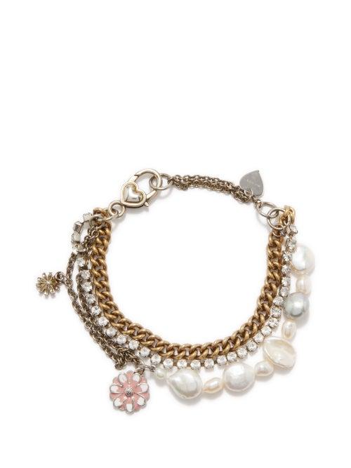 Acne Studios - Atsy Crystal-embellished Bracelet - Womens - Silver Gold
