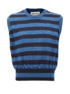 Molly Goddard - Claus Striped Wool Gilet - Womens - Blue