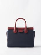 Chlo - X Barbour Edith Canvas And Leather Handbag - Womens - Navy Red