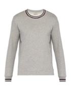 Matchesfashion.com Zimmerli - Striped Trim Cotton Blend Sweatshirt - Mens - Light Grey
