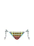 Mara Hoffman Plaid Mustard-print Tie-side Bikini Briefs
