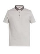 Matchesfashion.com Lanvin - Grosgrain Collar Cotton Piqu Polo Shirt - Mens - Grey