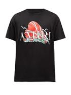 Amiri - Broken Heart Logo-print Cotton-jersey T-shirt - Mens - White Black