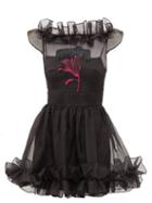 Matchesfashion.com Christopher Kane - Anthomania Ruffled Silk-organza Mini Dress - Womens - Black