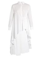 Matchesfashion.com Palmer//harding - Extended Waterfall Hem Cotton Poplin Shirt - Womens - White