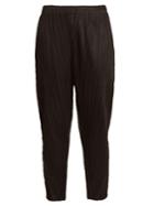 Pleats Please Issey Miyake Tapered-leg Pleated Cropped Trousers
