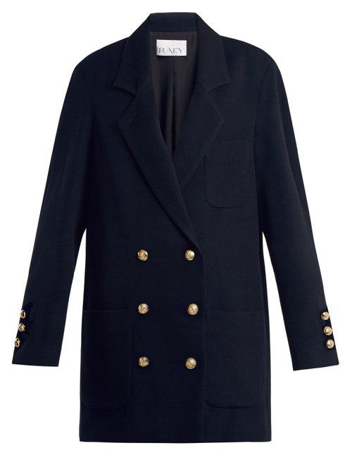 Matchesfashion.com Raey - Drop Shoulder Wool And Cashmere Blend Blazer - Womens - Navy