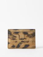 Tom Ford - T-line Logo-print Leather Cardholder - Mens - Black Multi