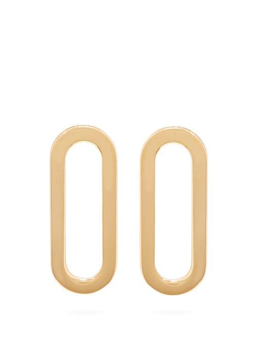 Matchesfashion.com Burberry - Crystal Embellished Chain Link Earrings - Womens - Gold