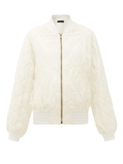 Matchesfashion.com Haider Ackermann - Diamond-quilted Wool-twill Bomber Jacket - Womens - Ivory