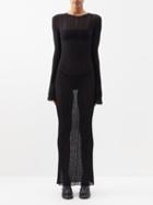 Petar Petrov - Austin Ribbed-knit Maxi Dress - Womens - Black
