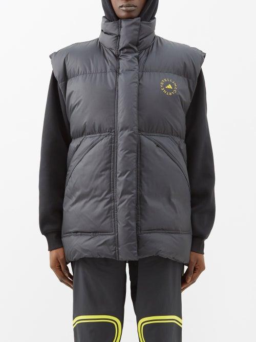 Adidas By Stella Mccartney - Logo-print Padded Gilet - Womens - Black