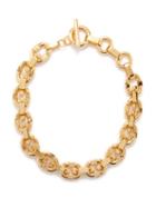 Bottega Veneta - Cable-link Sterling Silver Lariat Necklace - Womens - Yellow Gold