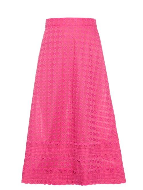 House Of Holland Broderie-anglaise Trim Midi Skirt