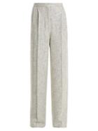 Matchesfashion.com The Row - Hester High Rise Wide Leg Trousers - Womens - Grey Multi