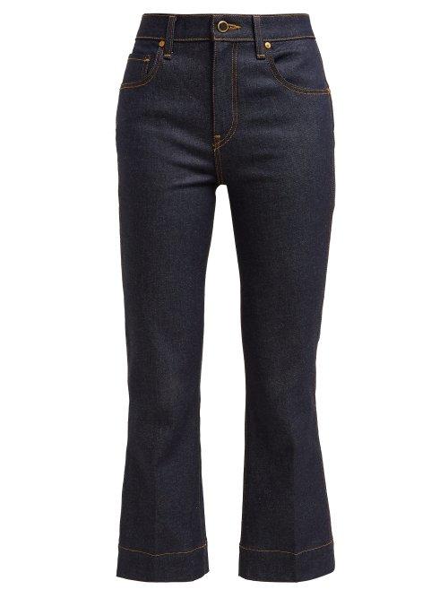 Matchesfashion.com Khaite - Fiona Mid Rise Kick Flare Jeans - Womens - Denim
