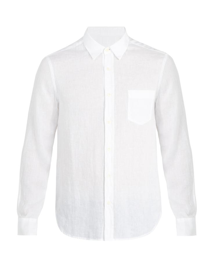 120 Lino Patch-pocket Linen Shirt