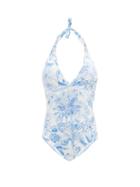 Melissa Odabash - Rimini Tropical-print Halterneck Swimsuit - Womens - Blue Print