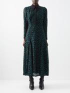 Cefinn - Hira Leopard-print Lace Maxi Dress - Womens - Green Black