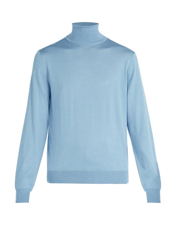 Berluti High-neck Silk And Cashmere-blend Sweater
