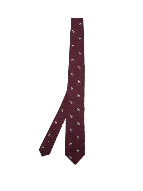 Matchesfashion.com Prada - Rocking Horse Silk Tie - Mens - Burgundy
