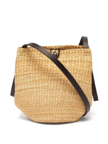 Ines Bressand - No.23 Woven-grass And Leather Shoulder Bag - Womens - Beige Multi