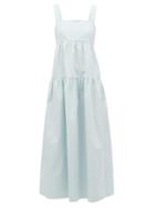 Matchesfashion.com Three Graces London - Cosette Cotton Dress - Womens - Light Blue