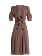 Bottega Veneta Embellished V-neck Silk-georgette Dress