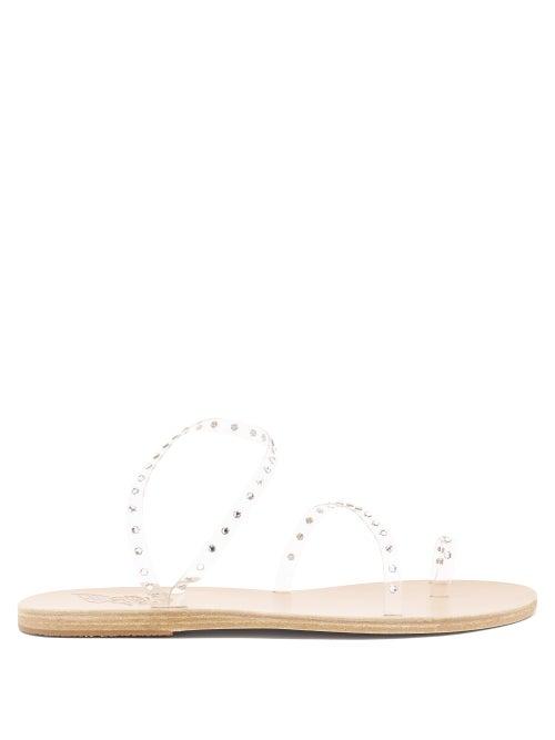 Matchesfashion.com Ancient Greek Sandals - Apli Eleftheria Crystal-studded Pvc Sandals - Womens - Clear