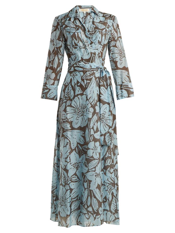 Diane Von Furstenberg Leclaire-print Cotton-blend Wrap Dress
