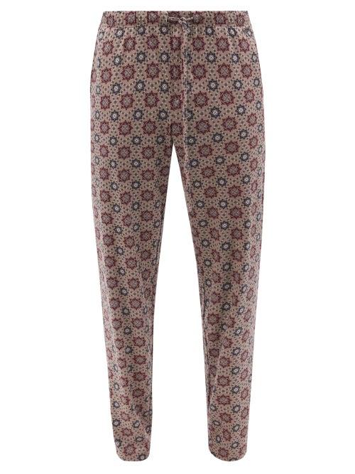 Hanro - Geometric-print Cotton-jersey Pyjama Trousers - Mens - Multi
