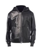 Amiri - Hooded Leather Jacket - Mens - Black
