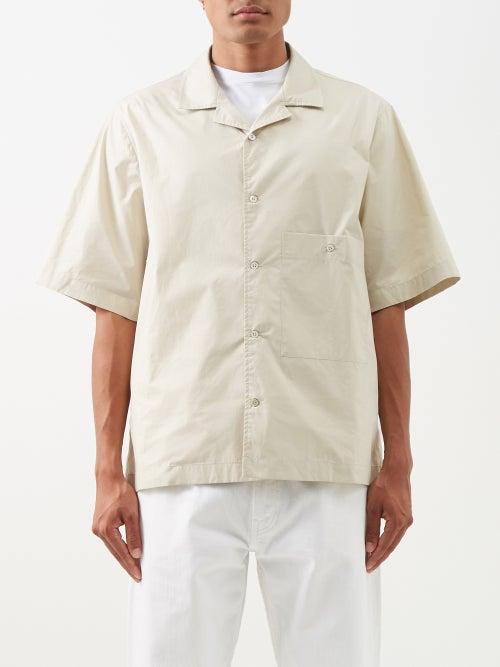 Studio Nicholson - Vard Short-sleeved Cotton-poplin Shirt - Mens - Cream