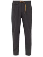 Matchesfashion.com White Sand - Tokyo Belted Crepe Trousers - Mens - Grey