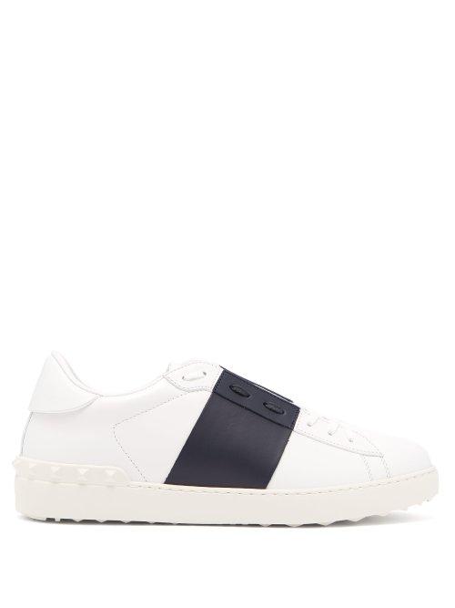 Matchesfashion.com Valentino - Open Bi Colour Low Top Leather Trainers - Mens - White Multi