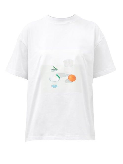 Jacquemus - Tableau Cotton-jersey T-shirt - Womens - White Multi