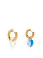 Matchesfashion.com Timeless Pearly - Mismatched Crystal-heart 24kt Gold-plated Earrings - Womens - Gold